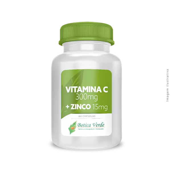 Vitamina C 300mg + Zinco 15mg 60 Cápsulas